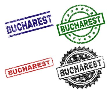 Dokulu Bükreş mühür pullar çizik