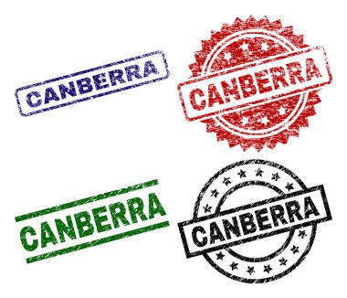 Grunge Canberra mühür pullar dokulu