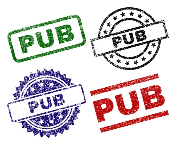 Sérült szövet Pub pecsét pecsét — Stock Vector