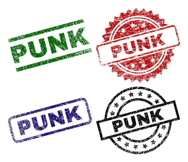 Beschadigd getextureerde Punk Seal stempels — Stockvector