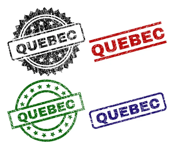 Dokulu Quebec damga mühürler çizik — Stok Vektör