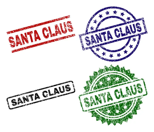 Grunge Texturé SANTA CLAUS Timbres joints — Image vectorielle