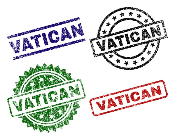 Porysowana teksturowanej Watykan Seal stemple — Wektor stockowy