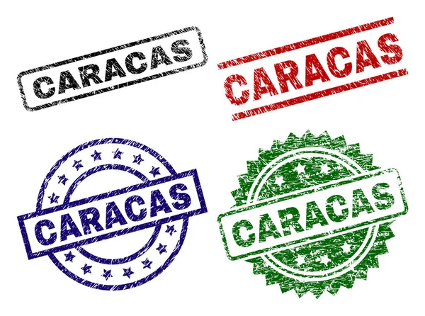 Carimbos de selo CARACAS texturizados Grunge — Vetor de Stock