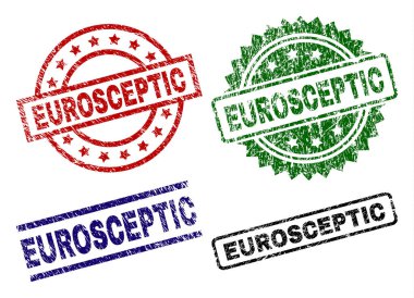 Dokulu Eurosceptic mühür pullar çizik