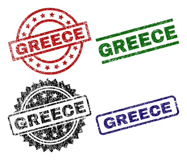 Grunge texturizado selos GREECE — Vetor de Stock