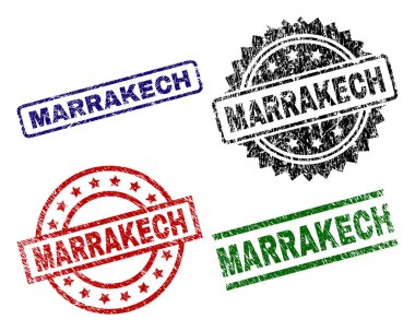 Dokulu Marakeş mühür pullar zarar