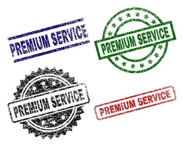 Grunge texturerat Premium Service stämpel tätningar — Stock vektor