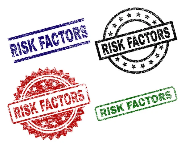 Zerkratzte strukturierte Risikofaktoren Stempelsiegel — Stockvektor