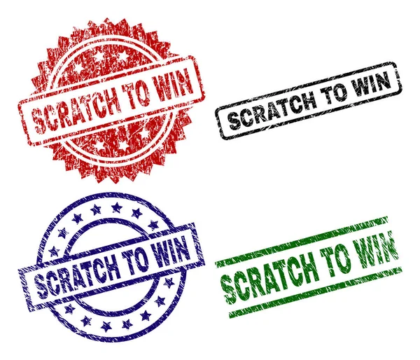 Подряпана текстура SCRATCH TO WIN Штампи для ущільнення — стоковий вектор