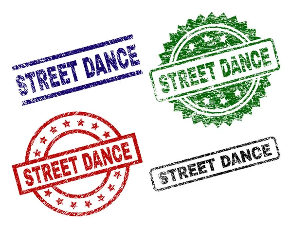 Grunge texturált Street Dance pecsét pecsét — Stock Vector