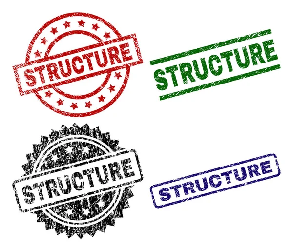 Sellos de sello de ESTRUCTURA texturizada rayada — Vector de stock