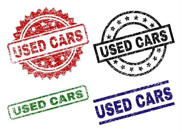 垃圾纹理使用的汽车印章印章 — 图库矢量图片