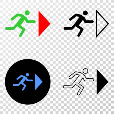 Çıkış kişi vektör Eps simge kontur sürümü ile