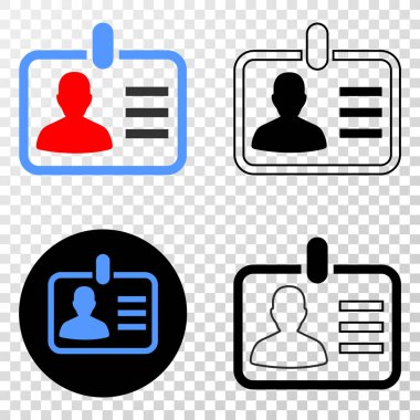 Kişi rozet vektör Eps simge kontur sürümü ile