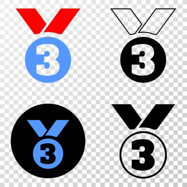 Üçüncülük Ödülü vektör Eps simge kontur sürümü ile
