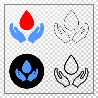 Kan eller vektör Eps simge kontur sürümü ile iyi bak.