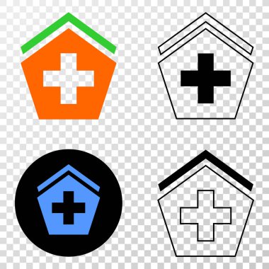 Hastane vektör Eps simge kontur sürümü ile