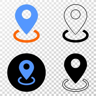 Harita işaretleyici yerleşim vektör Eps simge kontur sürümü ile