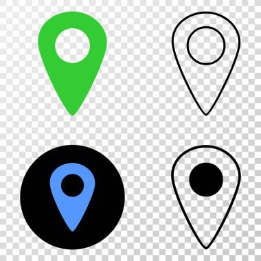 Harita işaretçi vektör Eps simge kontur sürümü ile