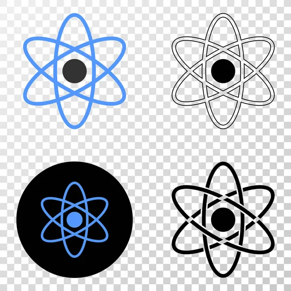 Icona Atom Vector EPS con versione di contorno — Vettoriale Stock