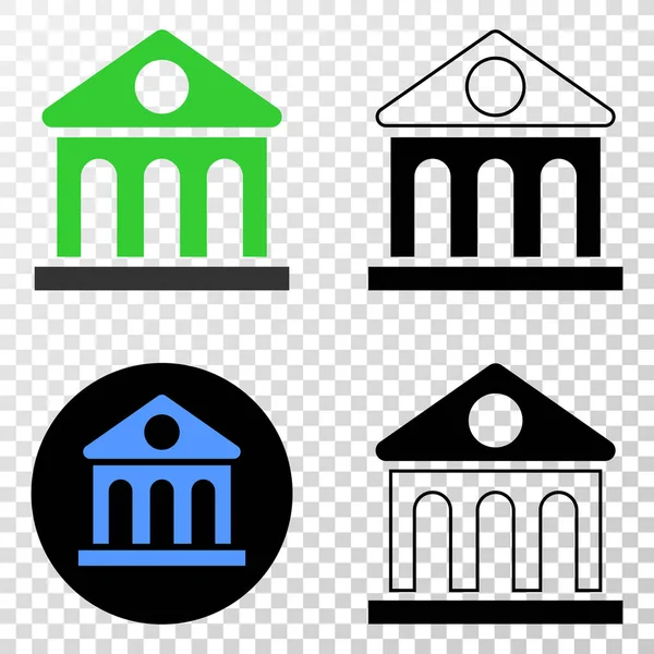 Library Building Vector EPS Icon with Contour Version — Stock Vector