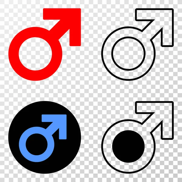 带轮廓版的男性符号矢量 Eps 图标 — 图库矢量图片