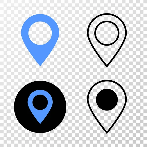 Carte Marqueur vectoriel EPS Icône avec contour Version — Image vectorielle