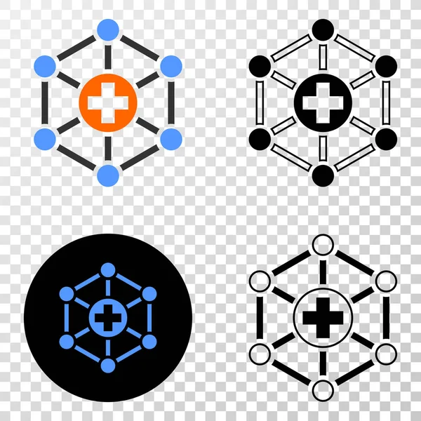 Enlaces médicos Vector EPS icono con la versión de contorno — Vector de stock