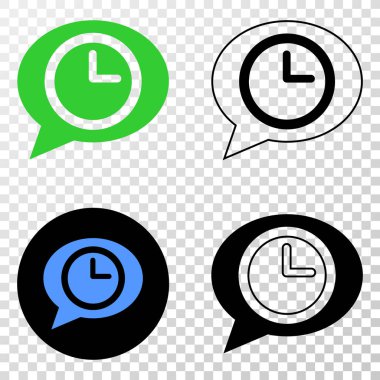 Zaman mesaj balon vektör Eps simge kontur sürümü ile