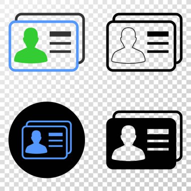 Kullanıcı kartları kontur sürümü ile simgesini Eps vektör