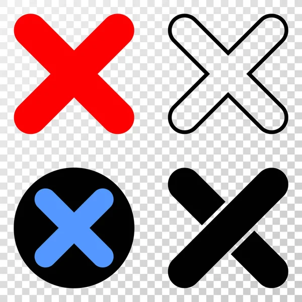 X-Cross Vector EPS Icon with Contour — стоковый вектор