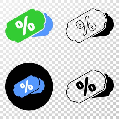 Vektör Eps simge kontur sürümü ile yüzde Etiketler