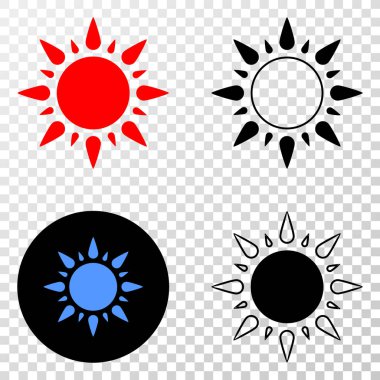 Güneş vektör Eps simge kontur sürümü ile