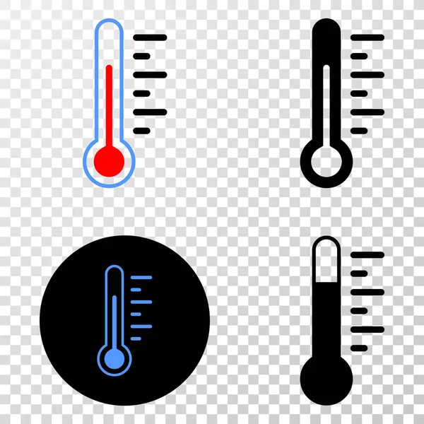 Thermometervektor eps-Symbol mit Konturversion — Stockvektor