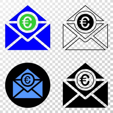 Euro posta vektör Eps simge kontur sürümü ile