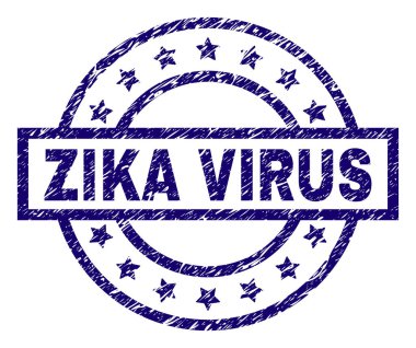 Dokulu Zika virüs damga mühür çizik