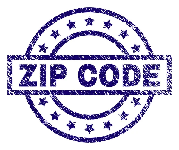 Grunge Textured ZIP CODE Timbro sigillo — Vettoriale Stock