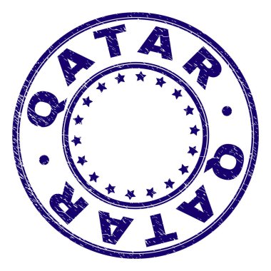 Grunge Katar damga mühür yuvarlak dokulu