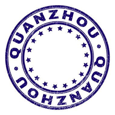 Grunge Quanzhou yuvarlak damga mühür dokulu