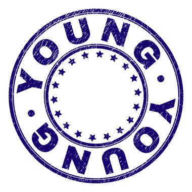 Grunge genç yuvarlak damga mühür dokulu