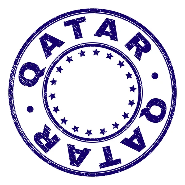 Grunge Katar damga mühür yuvarlak dokulu