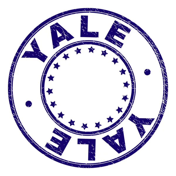 Grunge texturou Yale kulaté razítko pečeť — Stockový vektor