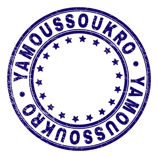 Grunge texturierte Yamoussoukro runde Stempelsiegel — Stockvektor