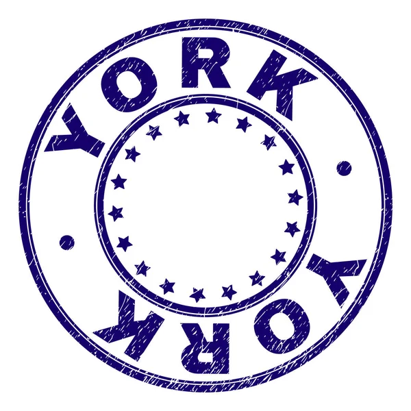 Grunge Textured YORK Round Stamp Seal — Stock Vector