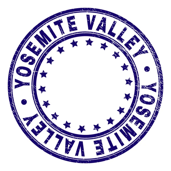 Grunge Textured YOSEMITE VALLEY Round Stamp Seal — Stock Vector