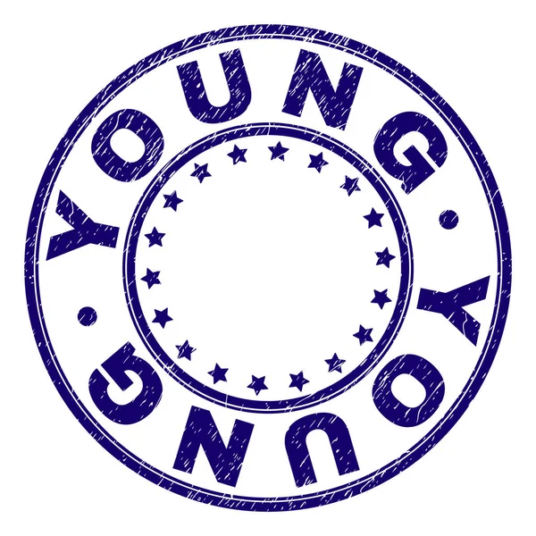 Grunge genç yuvarlak damga mühür dokulu