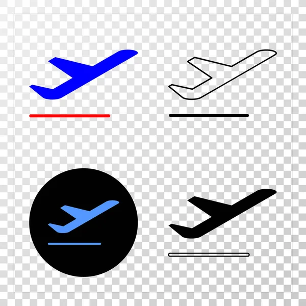 Repülőgép indulás vektor Eps ikon kontúr változat — Stock Vector