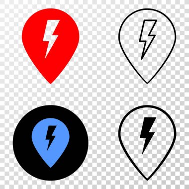 Elektrik harita işaretleyici vektör Eps simge kontur sürümü ile