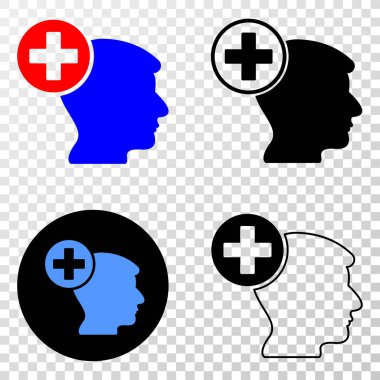 Baş tıp vektör Eps simge kontur sürümü ile